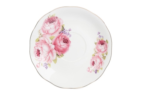 Komplet 6 filiżanek z porcelany z różą francuską
