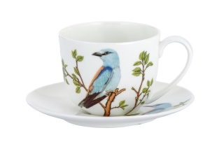 Filiżanka do herbaty kawy komplet w pudełku kraska Hajdecka porcelana ptaki polskie