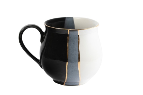Nowoczesny Kubek Ceramiczny Baryłka Trio czarny Mieroszów