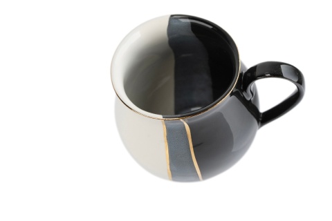 Nowoczesny Kubek Ceramiczny Baryłka Trio czarny Mieroszów