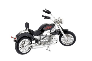 Zegarek motocykl dekoracja figurka na biurko chopper czarny metalowy na prezent