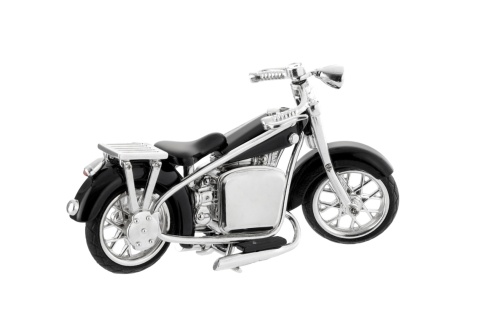 Motocykl zegarek dekoracja figurka na biurko chopper czarny metalowy na prezent