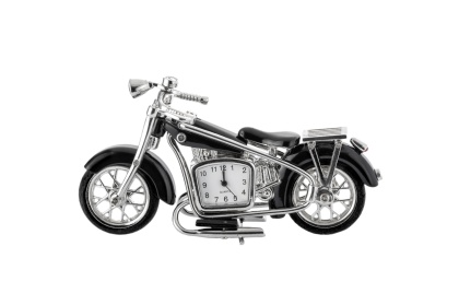 Motocykl zegarek dekoracja figurka na biurko chopper czarny metalowy na prezent
