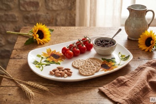 Duży Półmisek Ceramiczny Mieroszów – Motyw Słoneczniki
