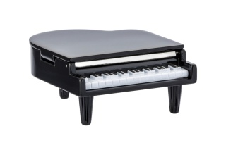 Fortepian z zegarkiem dekoracja figurka na biurko metalowa na prezent instrument