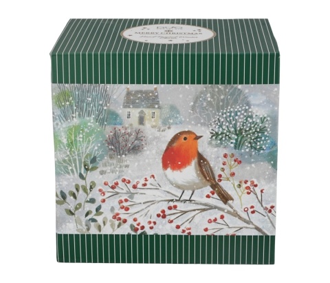 Dzbanuszek imbryk filiżanka tea for one Robin in snow prezent na święta Boże Narodzenie