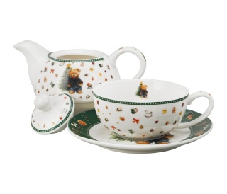Imbry dzbanek filiżanka tea for one Teddy Noel prezent na święta Boże Narodzenie miś