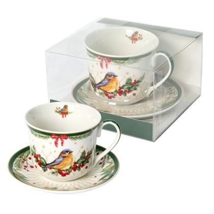 Filiżanka jumbo Livello porcelana Boże Narodzenie prezent na święta ptak do herbaty