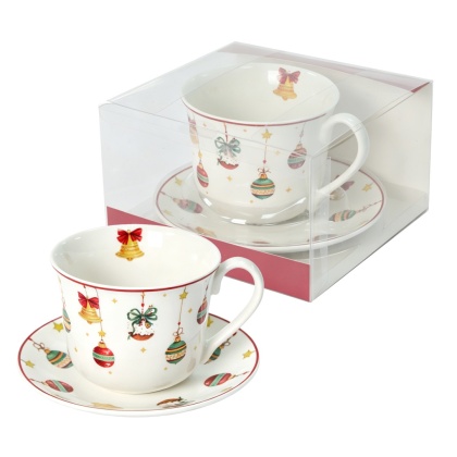 Filiżanka śniadaniowa porcelana Livello Boże Narodzenie prezent na święta do herbaty