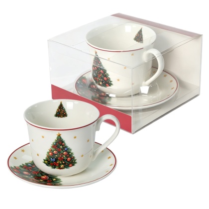 Filiżanka porcelana jumbo Livello Boże Narodzenie prezent na święta choinka do herbaty