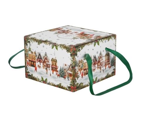 Filiżanki do espresso Christmas Village 2szt prezent na święta Boże Narodzenie porcelana