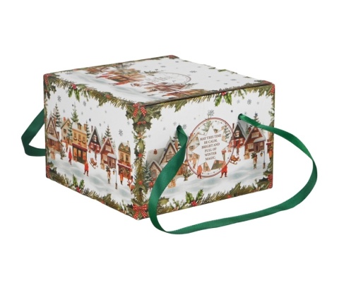 Filiżanki do espresso Christmas Village 2szt prezent na święta Boże Narodzenie porcelana