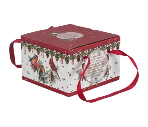 Filiżanki do espresso Birds of winter 2szt prezent na święta ptaki Boże Narodzenie