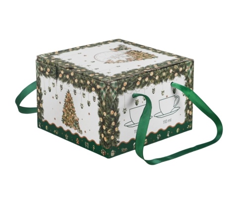 Filiżanki do espresso Tree Sparkle zestaw 2szt prezent na święta Boże Narodzenie porcelana