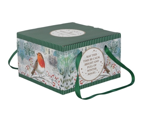 Filiżanki do herbaty porcelana zestaw 2szt święta Boże Narodzenie rudzik Robin in snow