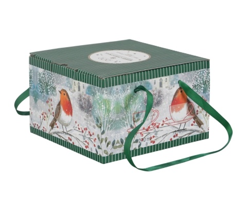 Filiżanki do herbaty porcelana zestaw 2szt święta Boże Narodzenie rudzik Robin in snow