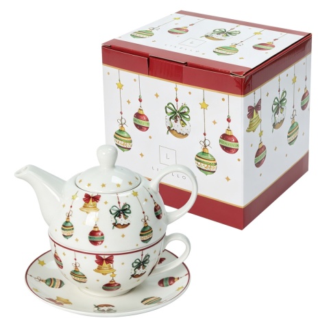 Dzbanek filiżanka imbryk tea for one porcelana livello prezent na święta Boże Narodzenie