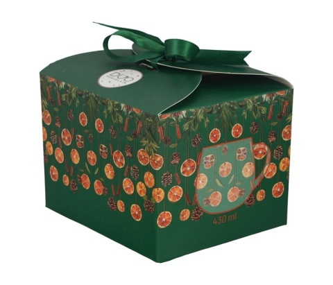 Kubek baryłka na święta Winter fruits Boże Narodzenie porcelana pomarańcze