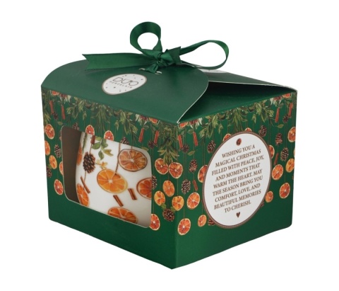 Kubek baryłka na święta Winter fruits Boże Narodzenie porcelana pomarańcze