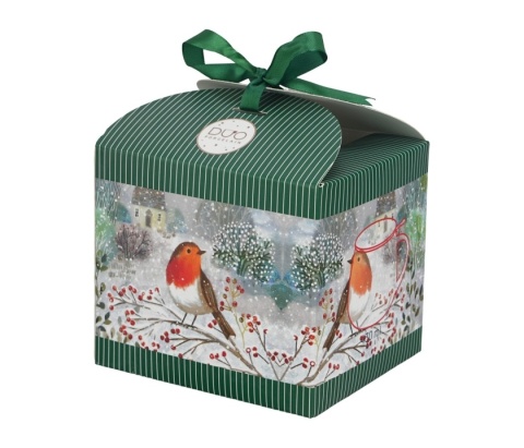 Kubek baryłka zaparzacz Robin in snow święta Boże Narodzenie porcelana rudzik