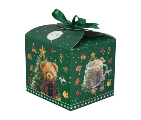 Kubek święta baryłka zaparzacz Teddy noel Boże Narodzenie porcelana na prezent miś