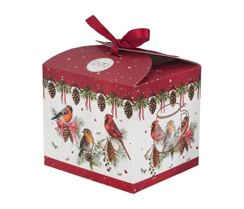 Kubek baryłka zaparzacz sitko Birds of winter święta Boże Narodzenie porcelana ptaki
