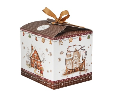 Kubek baryłka zaparzacz sitko Gingerbread House święta Boże Narodzenie porcelana pierniki