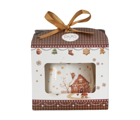 Kubek baryłka zaparzacz sitko Gingerbread House święta Boże Narodzenie porcelana pierniki