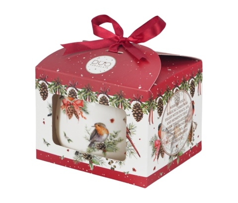 Kubek baryłka Birds of winter prezent na święta Boże Narodzenie porcelana ptaki