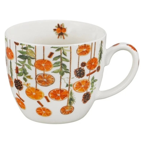 Kubek na święta do kawy porcelana Winter fruits w koszyku prezent Boże Narodzenie