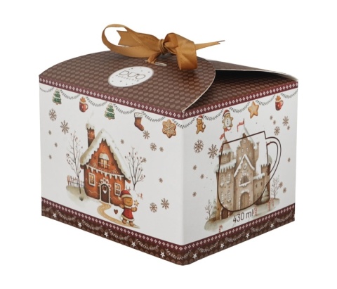 Kubek na święta baryłka Gingerbread House Boże Narodzenie porcelana prezent pierniki