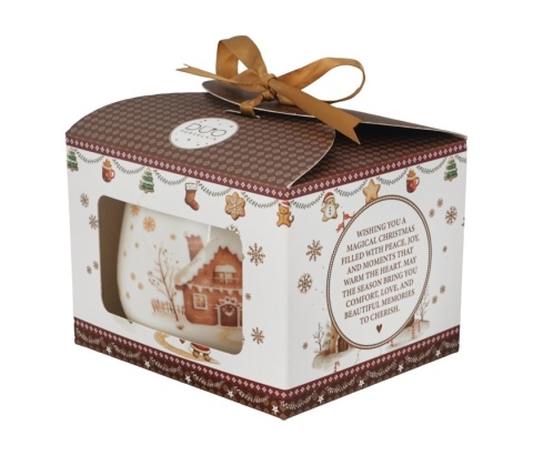 Kubek na święta baryłka Gingerbread House Boże Narodzenie porcelana prezent pierniki