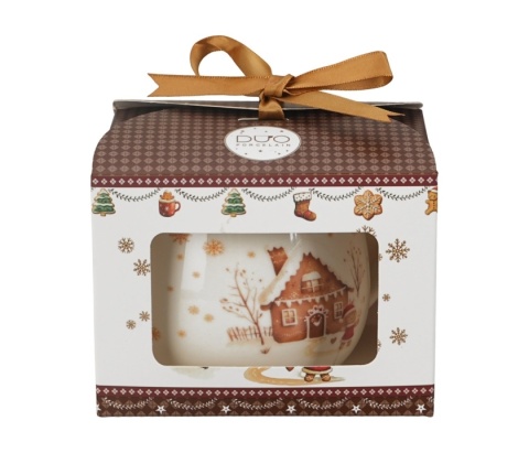 Kubek na święta baryłka Gingerbread House Boże Narodzenie porcelana prezent pierniki