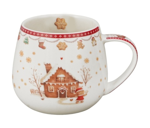 Kubek na święta baryłka Gingerbread House Boże Narodzenie porcelana prezent pierniki
