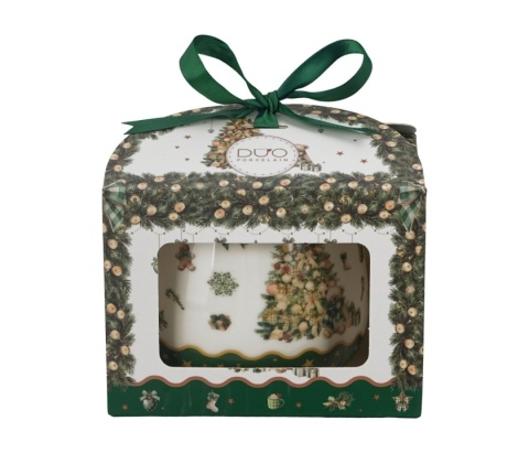 Kubek na święta baryłka Tree Sparkle Boże Narodzenie porcelana prezent choinka miś