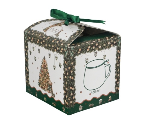 Kubek na święta baryłka zaparzacz Tree Sparkle Boże Narodzenie porcelana prezent choinka