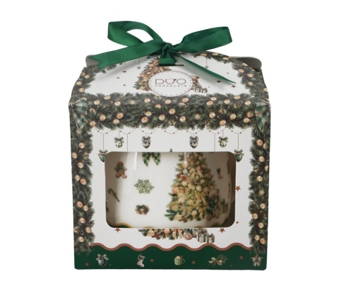 Kubek na święta baryłka zaparzacz Tree Sparkle Boże Narodzenie porcelana prezent choinka