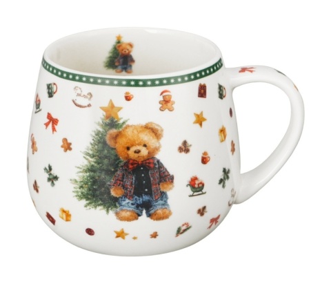 Kubek święta baryłka zaparzacz Teddy noel Boże Narodzenie porcelana na prezent miś
