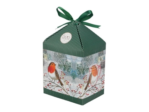 Kubek z sitkiem do herbaty Robin in snow prezent na święta Boże Narodzenie porcelana