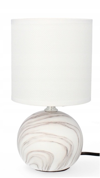 Lampka nocna lampa biała ceramiczna do sypialni stojąca elektryczna marmurek glamour