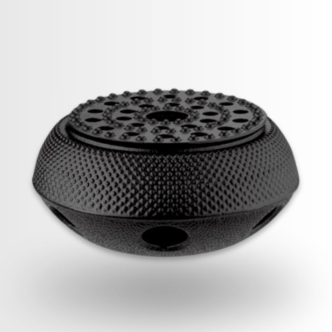 Dzbanek żeliwny czarny podgrzewacz 4 czarki do herbaty z zaparzaczem 0,9l imbryk