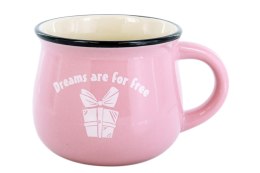 KUBEK BECZUŁKA RÓŻOWY BANIASTY CERAMICZNY 250ml