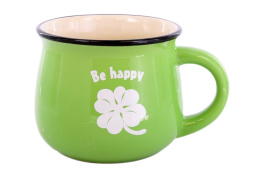 KUBEK BECZUŁKA ZIELONY BANIASTY CERAMICZNY 250ml