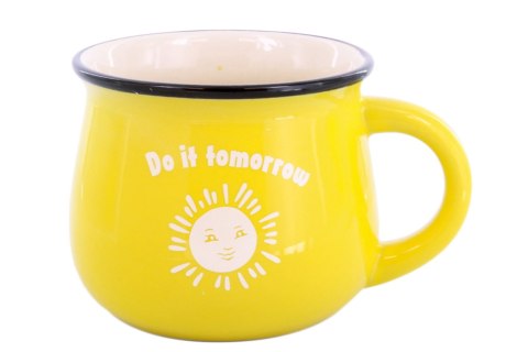 KUBEK BECZUŁKA ŻÓŁTY BANIASTY CERAMICZNY 250ml