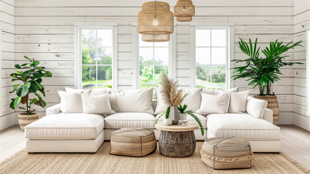 Salon w stylu modern farmhouse