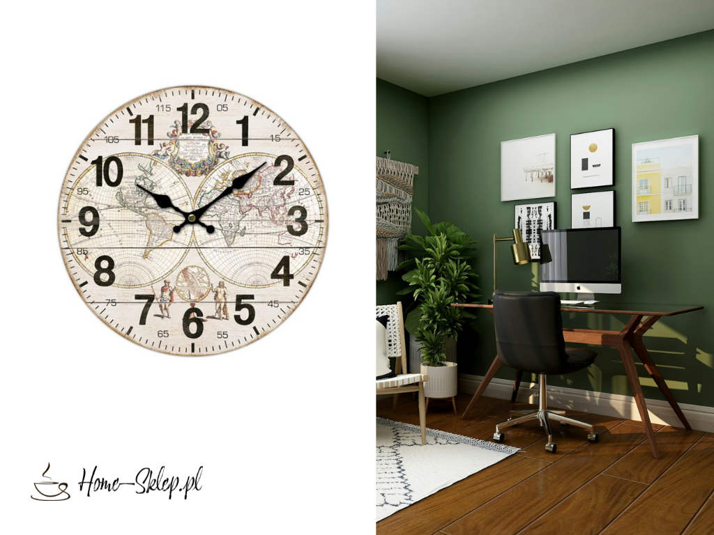 Zegar mapa świata