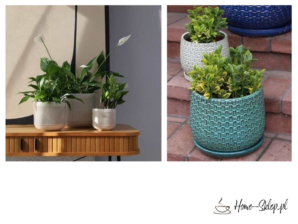 Ceramiczne osłonki na doniczki w stylu rustykalnym Polnix